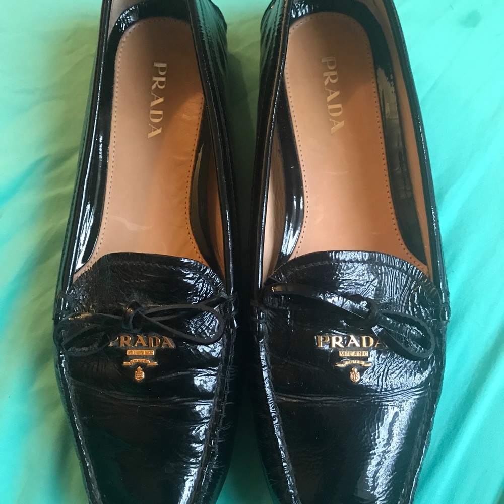 prada leather driving shoes 40 ( 9.5 us)